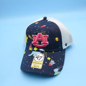 '47 Brand Hat Youth‎ Auburn Tigers Galaxy Space Navy Blue Mesh Snapback Cap